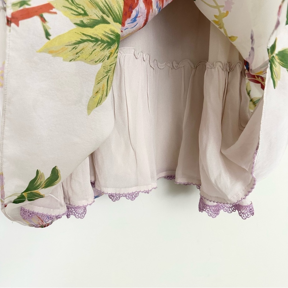 Anthro LEIFSDOTTIR Summer Twilight Floral Silk Dress - Picture 8 of 15